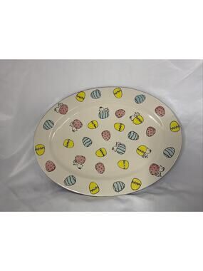 NEW PEANUTS SNOPPY EASTER BEAGLE & EGG LARGE SERVING PLATTER PLATE